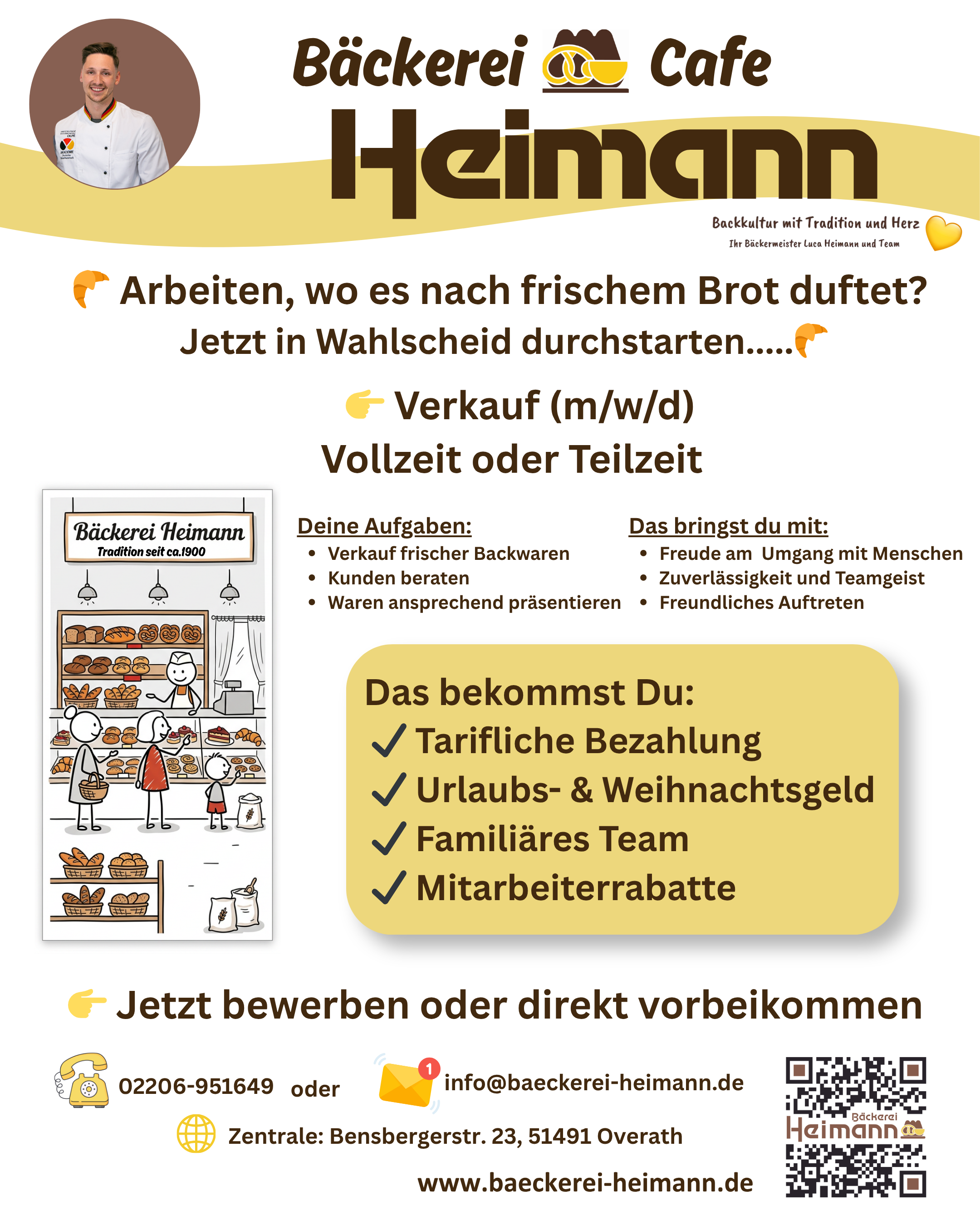 Jobangebot für die neue Filiale in Wahlscheid, Wahlscheiderstr. 35, Verkauf in Vollzeit und Teilzeit