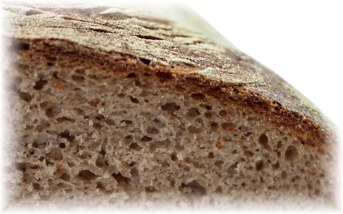 Brotkrume mit sichtbarer Porung